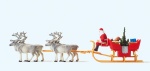 Preiser 30399 H0 Weihnachtsschlitten mit 4 Rentieren 