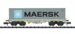 Minitrix 18703-02 N Containertragwagen Bauart Sgmmns 190, MAERSK